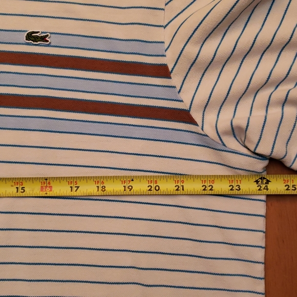 Lacoste Size 8 White/Blue/Brown Polo Shirt - Picture 4 of 4